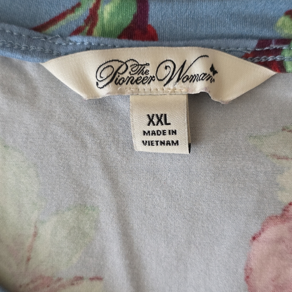 * The Pioneer Women Floral V-Neck Long Sleeve Blouse Plus XXL Size Flowy - Picture 2 of 6